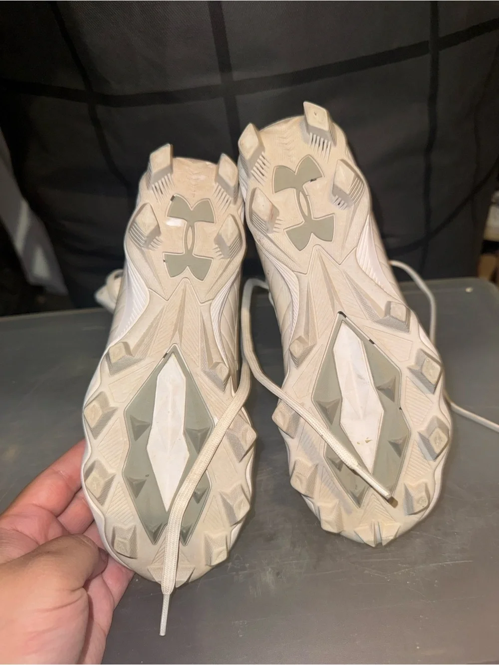 Under Armour Kids White High-Top Cleats